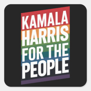 カマラハリスLGBTQゲイプライドレズビアンおもしろいギフト スクエアシール