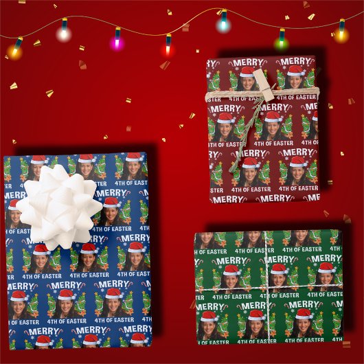 カマラハリスXsmas Santa Hat メリー4th Of Easter ラッピングペーパーシート