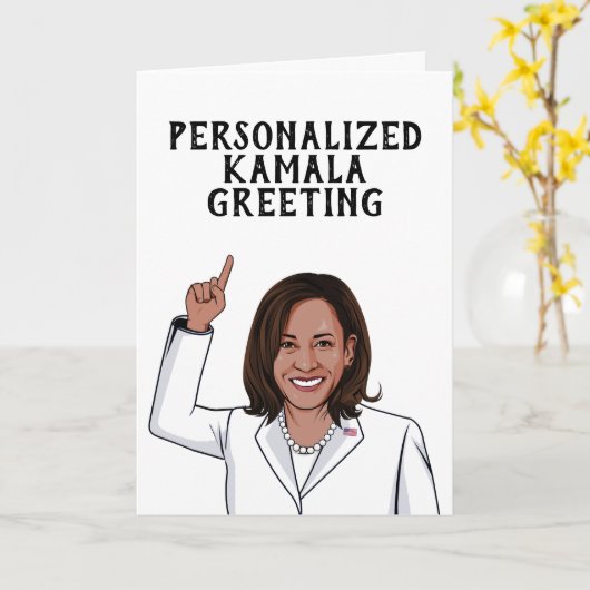 カマラパーソナライズされたグリーティング カード (黄色い花)