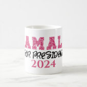 カマラピンクグリッター大統領選挙2024 コーヒーマグカップ (中央)