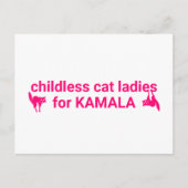 カマラピンク猫用の子おもしろいどものいない猫レディ ポストカード (正面)
