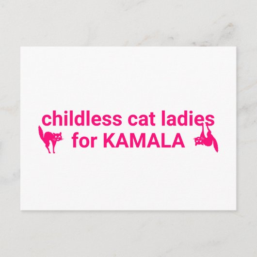 カマラピンク猫用の子おもしろいどものいない猫レディ ポストカード (正面)