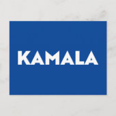 カマラブルーとホワイトモダンはっきりしたタイポグラフィ ポストカード (正面)