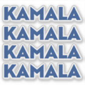 カマラブルーモダンはっきりしたタイポグラフィ4シール シール (正面)