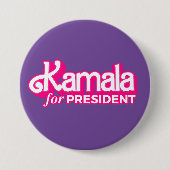 カマラプレジデントピンクスタイル 缶バッジ (正面)