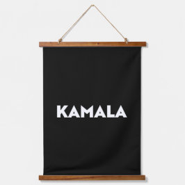 カマラミニマルモダンタイポグラフィホワイトブラック 吊り下げ型タペストリー