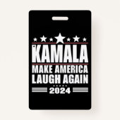 カマラメイクアメリカ再びアメリカ国旗2024 バッジ (正面)