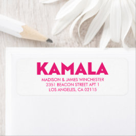 カマラモダンはっきりしたタイポグラフィホットピンクとホワイト ラベル