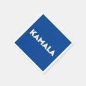 カマラモダンはっきりしたタイポグラフィ白と青 スタンダードカクテルナプキン (角)