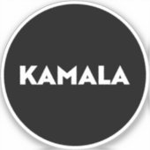 カマラモダンはっきりしたタイポグラフィ白黒丸 シール (正面)