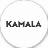 カマラモダンタイポグラフィはっきりした白黒ラウンド シール (正面)