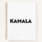 カマラモダンタイポグラフィミニマル白黒 ノートブック (正面)