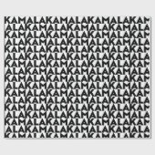 カマラモダンタイポグラフィ模様（白黒） ラッピングペーパー (フラット)