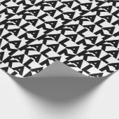 カマラモダンタイポグラフィ模様（白黒） ラッピングペーパー (角)