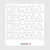 カマラモダン白はっきりしたタイポグラフィ4 シール (シート)