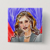 カマラ大統領候補 缶バッジ (正面)