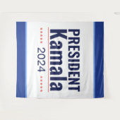 カマラ大統領選挙2024年 タペストリー (正面(横))