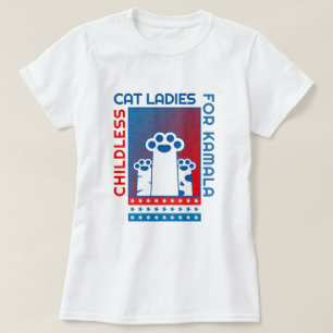 カマラ愛国心の子どものいない猫レディース Tシャツ
