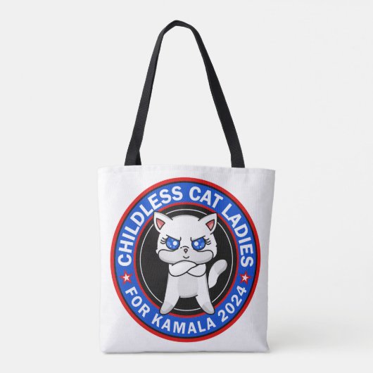 カマラ民主党議員2024のための子供のない猫の女性 トートバッグ (裏面)