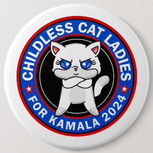 カマラ民主党議員2024のための子供のない猫の女性 缶バッジ