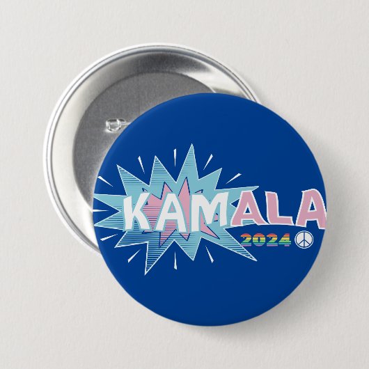 カマラ漫画マダムプレジデントKAMALA HARRIS 2024 缶バッジ (正面&裏面)
