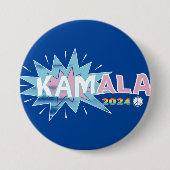 カマラ漫画マダムプレジデントKAMALA HARRIS 2024 缶バッジ (正面)