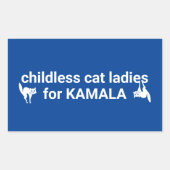 カマラ猫のための子供のなおもしろいい猫の女性ブルー 長方形シール (正面)
