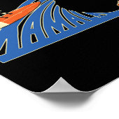 カマラ猫の青い猫の波おもしろい ポスター (角)