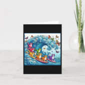 カマラ猫レディのための青い猫おもしろいの波 カード (正面)