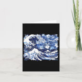 カマラ猫レディのための青い猫おもしろいの波 カード (正面)