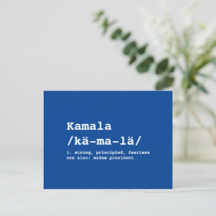 カマラ発音の定義タイプライターブルー ポストカード