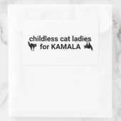 カマラ白黒の子どもいない猫レディおもしろいズ 長方形シール (バッグ)