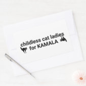 カマラ白黒の子どもいない猫レディおもしろいズ 長方形シール (封筒)