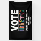 カマラ私たちは今までフェミニストのように戻らない 横断幕 (縦)