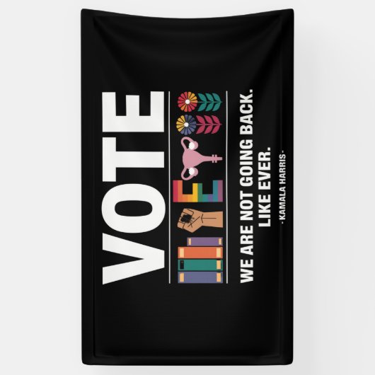 カマラ私たちは今までフェミニストのように戻らない 横断幕 (縦)