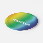 カマラ虹彩勾配パターンモダンタイポグラフィ ペーパープレート (アングル)