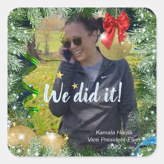 カマラ選ハリス副大統領：やったぞ！ スクエアシール (正面)