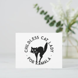 カマラ黒猫の子おもしろいどものいない猫レディ ポストカード