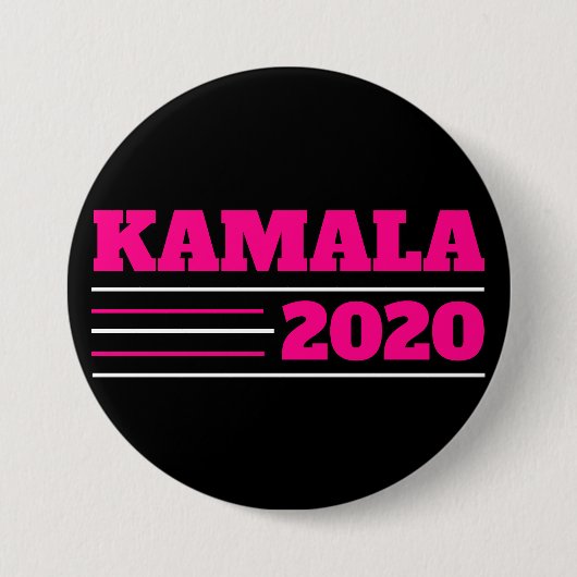 カマラ2020ピンクと白 缶バッジ (正面)