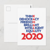 カマラ2020 – 民主主義考え自由ブリリアント ポストカード (正面/裏面)