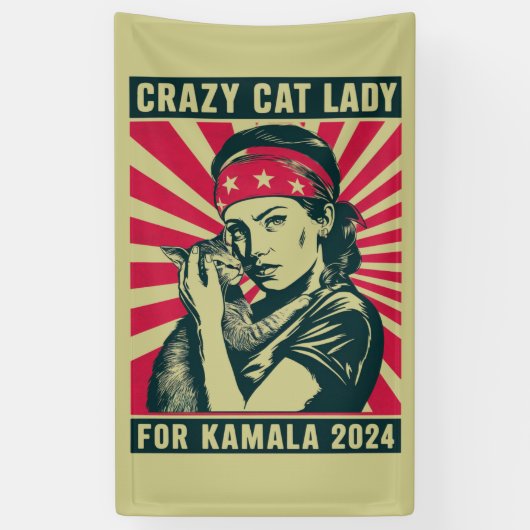 カマラ2024のためのクレイジーキャットレディ 横断幕 (縦)