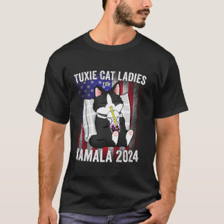 カマラ2024アメリカ向けTuxie Catレディース大統領の Tシャツ