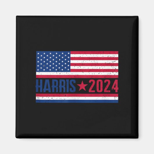 カマラ2024アメリカ国旗 マグネット (正面)