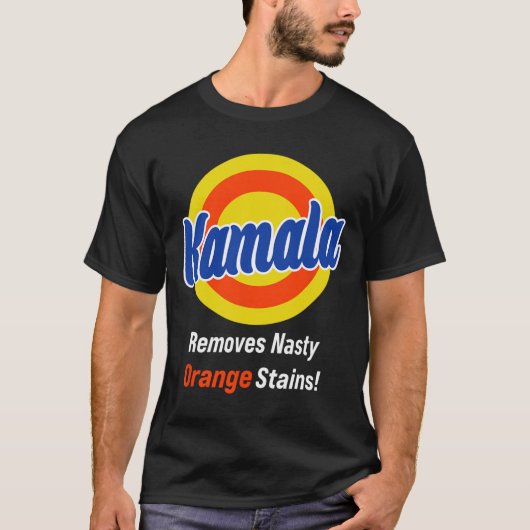 カマラ2024オレンジ扱いにく色の汚れ投票Harriを削除 Tシャツ (正面)