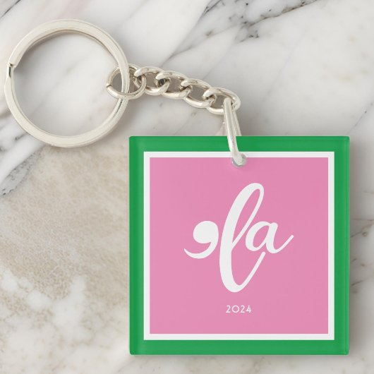 カマラ2024ピンクグリーン彼女の名前を言う キーホルダー