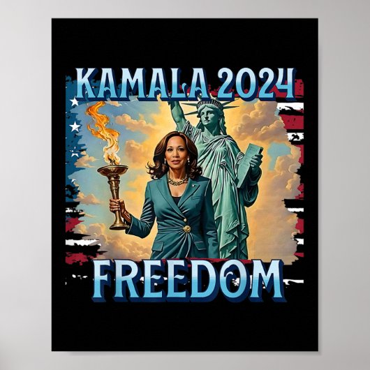 カマラ2024大統領選挙運動女性の自由のために ポスター (正面)