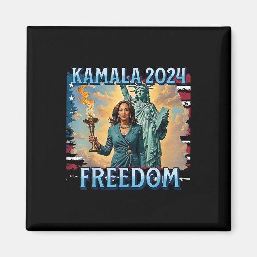 カマラ2024大統領選挙運動女性の自由のために マグネット (正面)