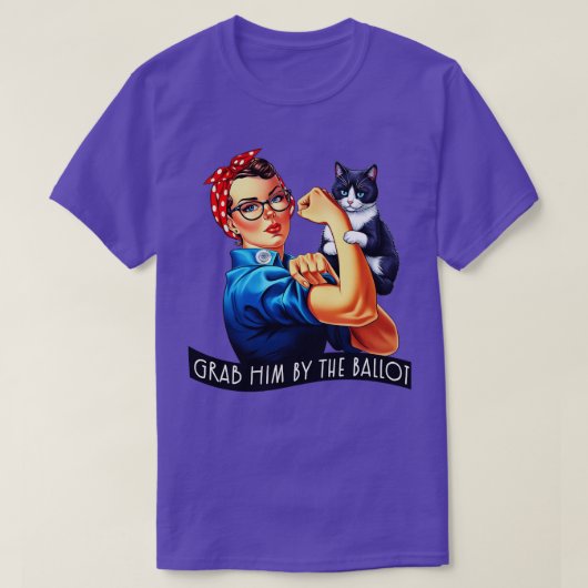 カマラ2024年選挙で彼を捕おもしろいらえる Tシャツ (デザイン正面)