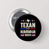 カマラ2024愛国民主党運動のためのテキサン 缶バッジ (正面&裏面)