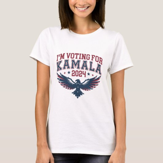 カマラ2024愛国的なイーグルの投票 Tシャツ (正面)